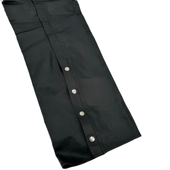 NWT Hot Leathers CHM1005 Fully Lined Motorcycle Unisex Black Leather Biker Chaps - Picture 6 of 9